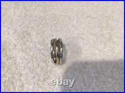 James Avery Stacked Hammered Sterling Silver &14k Gold Ring Size 8