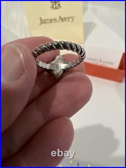 James Avery State of Texas Sterling Silver 925 Twisted Band Ring SZ 6