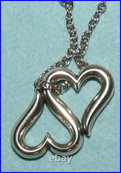 James Avery Sterling Heart to Heart Necklace and Ring Set 18 Chain & Ring sz 5