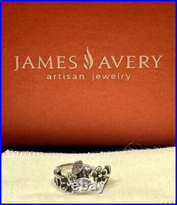 James Avery Sterling Honey Bee & Flower Ring Size 3.5 Retired Design With Box