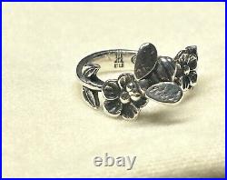 James Avery Sterling Honey Bee & Flower Ring Size 3.5 Retired Design With Box