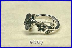 James Avery Sterling Honey Bee & Flower Ring Size 3.5 Retired Design With Box