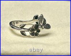 James Avery Sterling Honey Bee & Flower Ring Size 3.5 Retired Design With Box