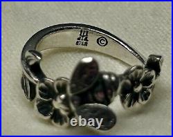 James Avery Sterling Honey Bee & Flower Ring Size 3.5 Retired Design With Box