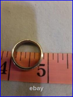 James Avery Sterling Silver & 14K Gold ETERNAL HEARTS Band Ring 6.5 (retired)