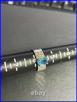 James Avery Sterling Silver & 14K Gold Julietta Ring with Blue Topaz Ring Size6