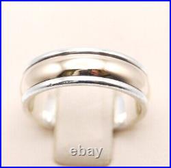 James Avery Sterling Silver & 14K Gold SIMPLICITY WEDDING BAND RING Size 6.5