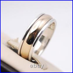 James Avery Sterling Silver & 14K Gold SIMPLICITY WEDDING BAND RING Size 6.5