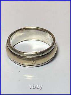 James Avery Sterling Silver 14K Gold Simplicity Band Ring Size 6