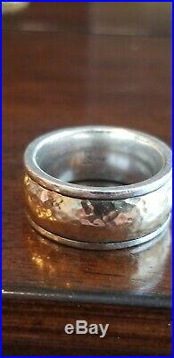 James Avery Sterling Silver 14K Gold Thick Ring Size 10 1/2 Wedding band