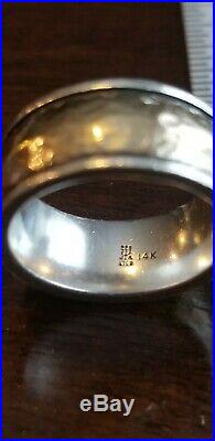 James Avery Sterling Silver 14K Gold Thick Ring Size 10 1/2 Wedding band