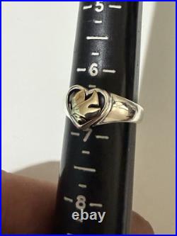 James Avery Sterling Silver 14K Yellow Gold Dove of Peace Ring Size 6.5