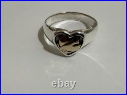 James Avery Sterling Silver 14K Yellow Gold Dove of Peace Ring Size 6.5
