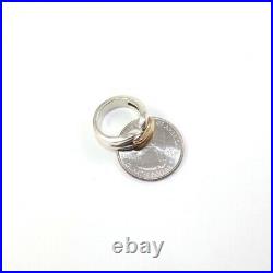 James Avery Sterling Silver 14K Yellow Gold Enduring Band Ring Size 4.5
