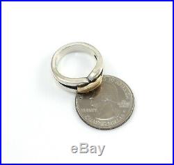 James Avery Sterling Silver 14K Yellow Gold Enduring Bond Band Ring Size 6.5