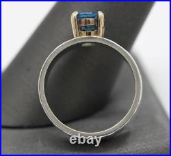 James Avery Sterling Silver & 14K Yellow Gold Faceted Blue Topaz Size 7