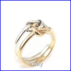 James Avery Sterling Silver 14K Yellow Gold Original Lover's Knot Ring Size 8.5