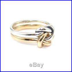 James Avery Sterling Silver 14K Yellow Gold Original Lover's Knot Ring Size 8.5