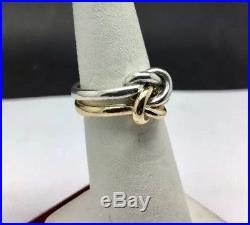 James Avery Sterling Silver/14K Yellow Gold Original Lovers Knot Ring Size 6