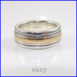 James Avery Sterling Silver 14K Yellow Gold Ring Wedding Band SZ 8 LHA2