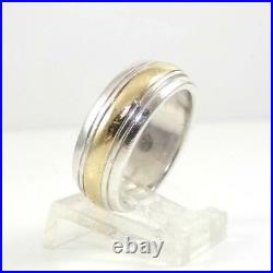 James Avery Sterling Silver 14K Yellow Gold Ring Wedding Band SZ 8 LHA3