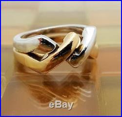 James Avery Sterling Silver & 14k Gold Puzzle Ring Size 8.5, 12.3 Grams RETIRED