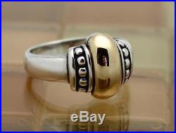 James Avery Sterling Silver & 14k Gold Thatch Beaded Ring, Size 7.5,6.2G RETIRED