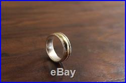James Avery Sterling Silver & 14k Yellow Gold Ring Size 12 1/2 Simplicity