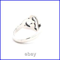James Avery Sterling Silver & 14k Yellow Gold Vintage Heart Ring Sz 8