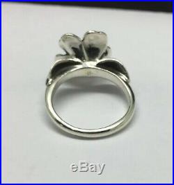 James Avery Sterling Silver/18K Yellow Gold April Flower Ring Size 7.5