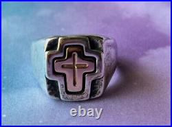 James Avery Sterling Silver 925 / 14k Gold Cross Ring Size 10 2 tone Beautiful