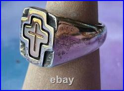 James Avery Sterling Silver 925 / 14k Gold Cross Ring Size 10 2 tone Beautiful