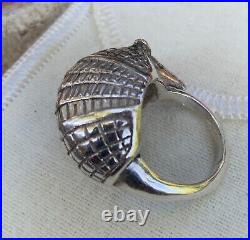 James Avery Sterling Silver 925 3D Domed Armadillo Ring Size 6 w Pouch Box