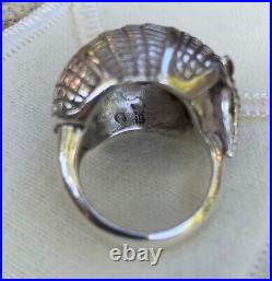James Avery Sterling Silver 925 3D Domed Armadillo Ring Size 6 w Pouch Box