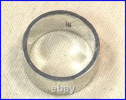 James Avery Sterling Silver 925 Hammered 10mm Wide Cigar Band Ring Sz 6 Box/ Bag James Avery Sterling Silver 925 Hammered 10mm Wide Cigar Band Ring Sz 6 Box/ Bag