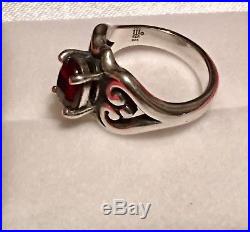 James Avery Sterling Silver. 925 Scrolled Heart Ring Ruby