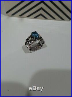 James Avery Sterling Silver Adoree Ring! Blue Topaz! Size 6 $230 GORGEOUS
