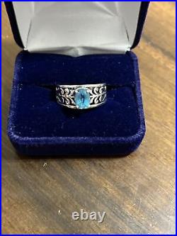 James Avery Sterling Silver Adoree Ring Blue Topaz Size 9