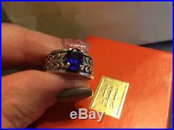 James Avery Sterling Silver Adoree Ring WithBlue Sapphire Size 8, 5.7G RET$405