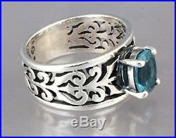 James Avery Sterling Silver Adoree Ring With Blue Topaz