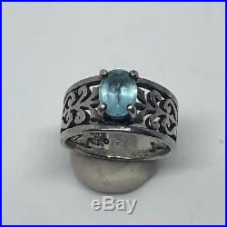 James Avery Sterling Silver Adoree Ring With Blue Topaz Size 7