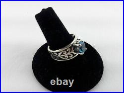 James Avery Sterling Silver Adoree Ring With Blue Topaz Size 8