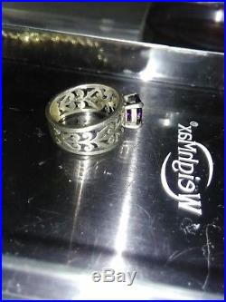 James Avery Sterling Silver Adoree Swirl Ring with Purple Amethyst