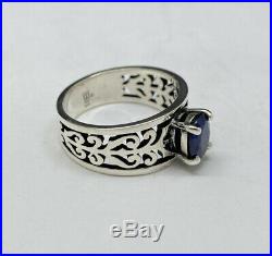 James Avery Sterling Silver Adoree with Lab Created Sapphire Ring Size 9