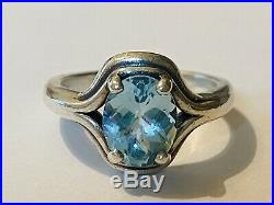 James Avery Sterling Silver Adriana Ring With Blue Topaz Size 8