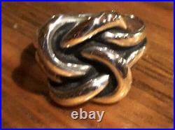 James Avery Sterling Silver BOLD LOVERS KNOT Ring Sz 8RetiredHeavy