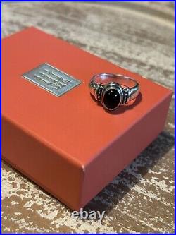 James Avery Sterling Silver Beaded Black Onyx Ring Size 6.5 RETIRED & Rare
