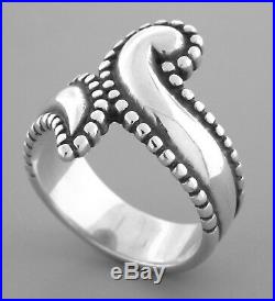 James Avery Sterling Silver Beaded Bypass Ring Size 9.5