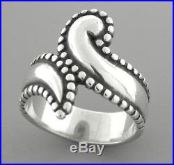 James Avery Sterling Silver Beaded Bypass Ring Size 9.5