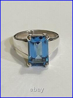 James Avery Sterling Silver Blue Topaz Bella Ring Size 7
